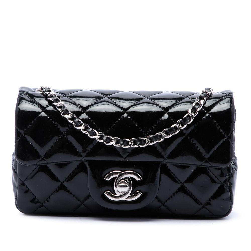 Pre-Loved Chanel Extra Mini Rectangular Classic Patent Single Flap